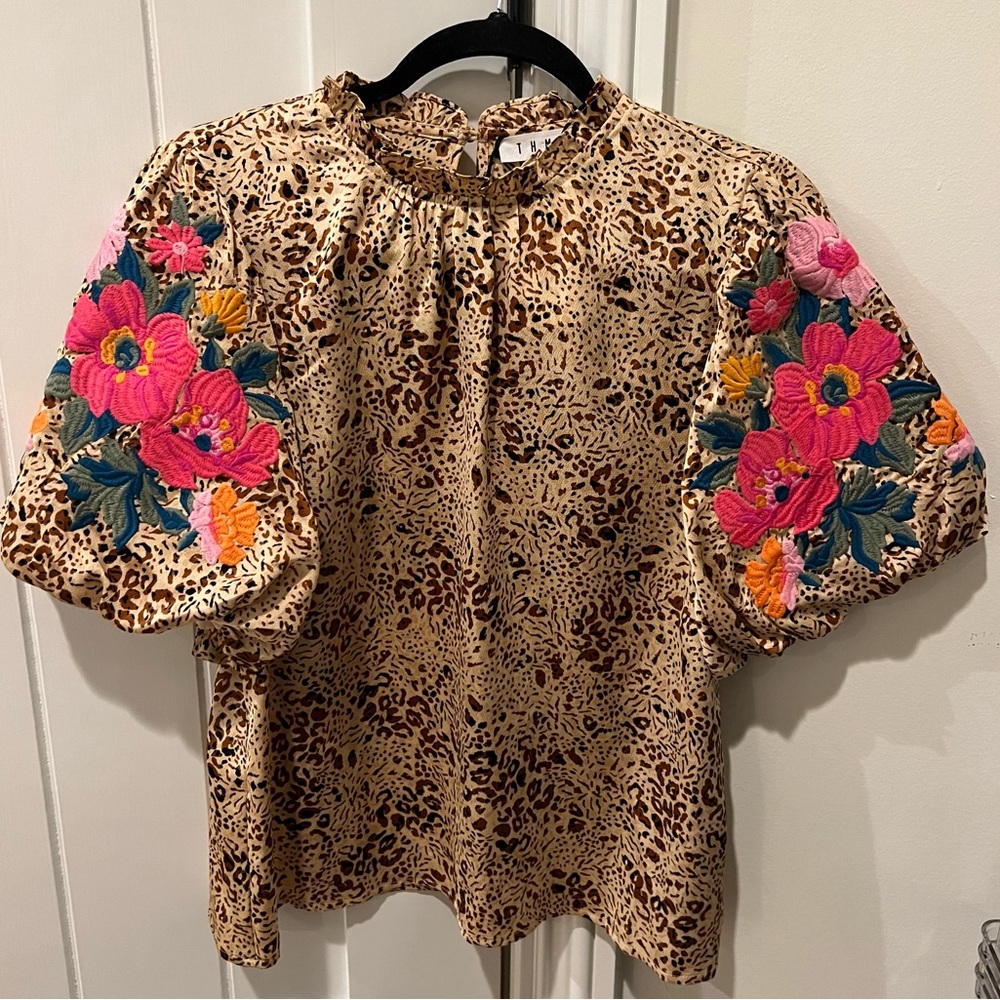 THML Puff Sleeve Cheetah Top - NWT